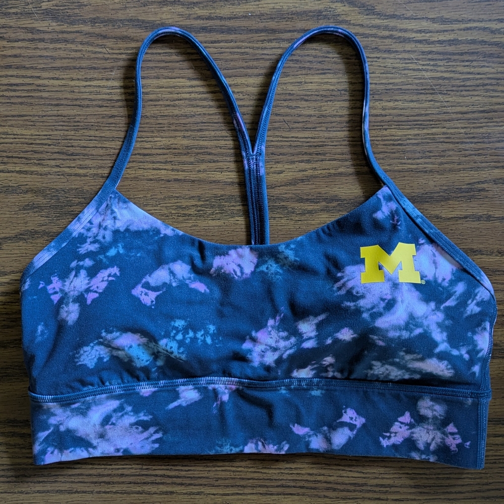 University Of Michigan Blue Tie-Dye Sports Bra